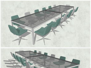精品会议室办公室桌椅SU模型素材 设计灵感与高效下载指南