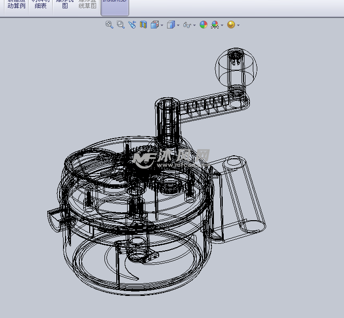 手摇式搅拌机设计 基于SolidWorks的机械模型下载与沐风图纸应用